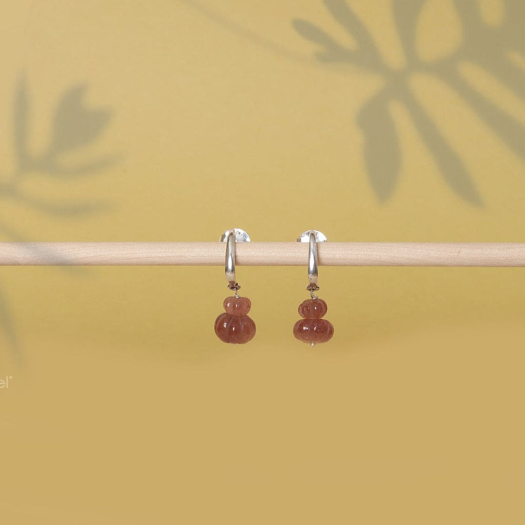 Faceted stone Earrings - Wine