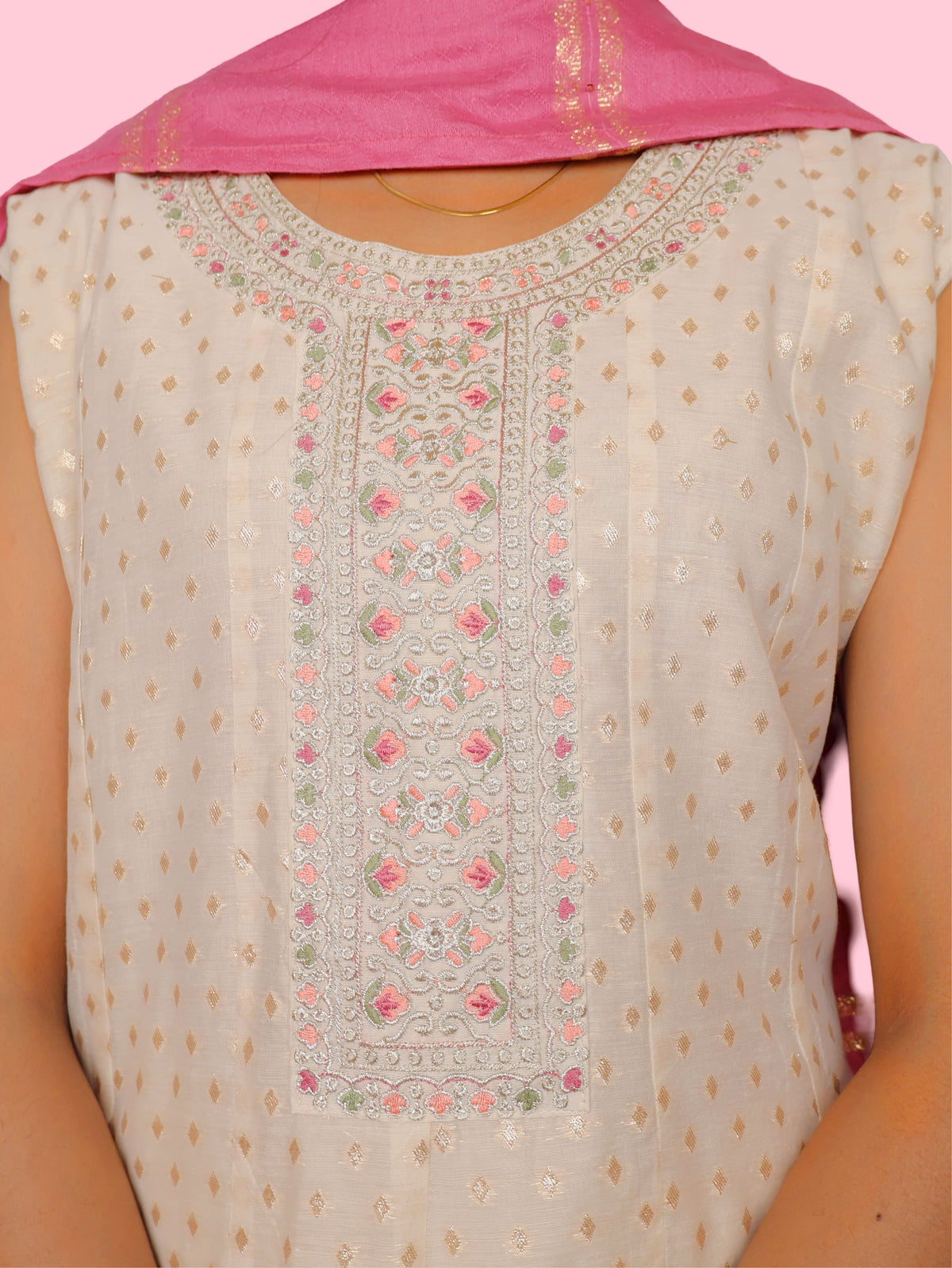 Women's Cotton Kurta-Pant, and Dupatta Set