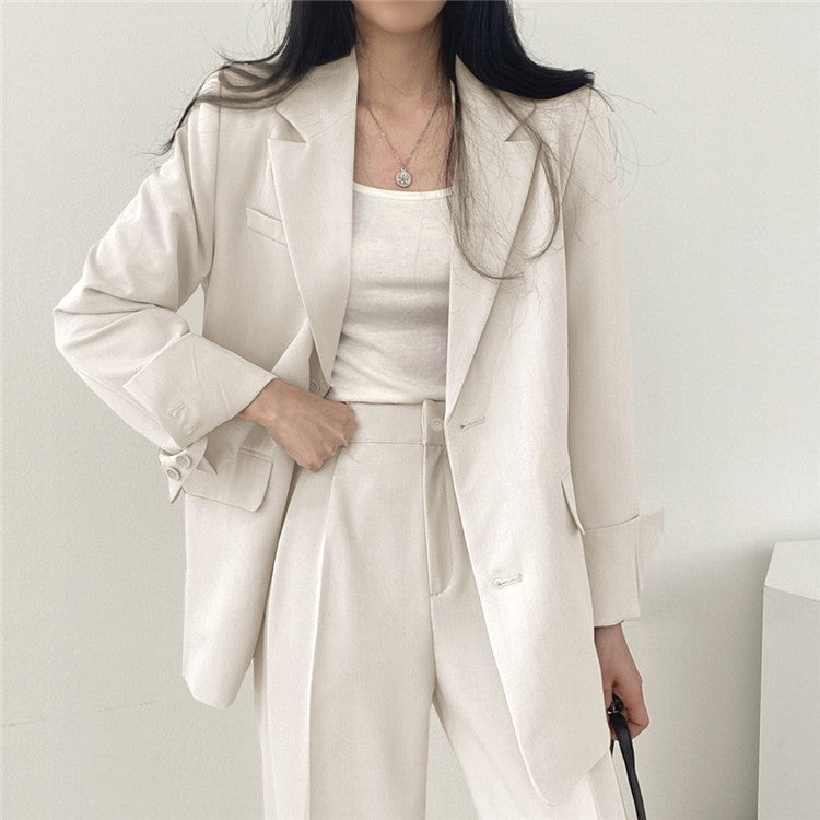 Suit Jacket High Sense Women's Spring and Autumn Design Sense Thin Niche Professional suit Temperament Slim-fit Small Suit Two-piece Set