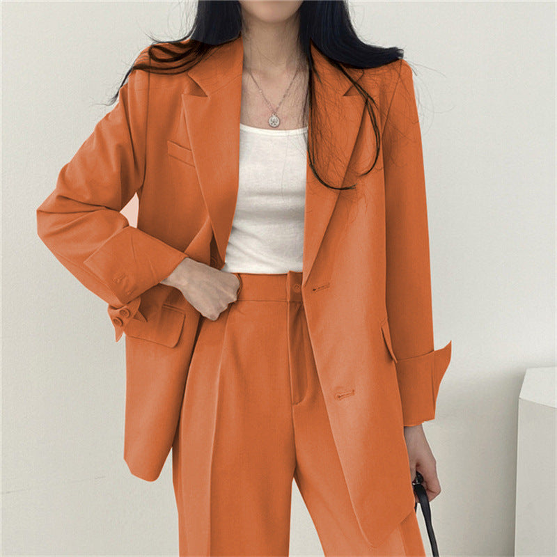 Suit Jacket High Sense Women's Spring and Autumn Design Sense Thin Niche Professional suit Temperament Slim-fit Small Suit Two-piece Set