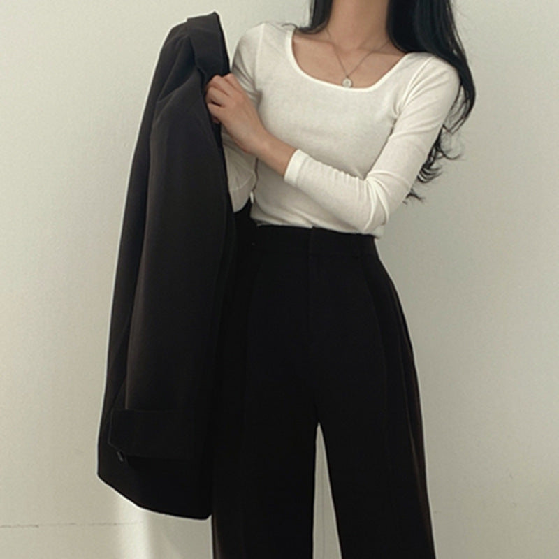 Suit Jacket High Sense Women's Spring and Autumn Design Sense Thin Niche Professional suit Temperament Slim-fit Small Suit Two-piece Set