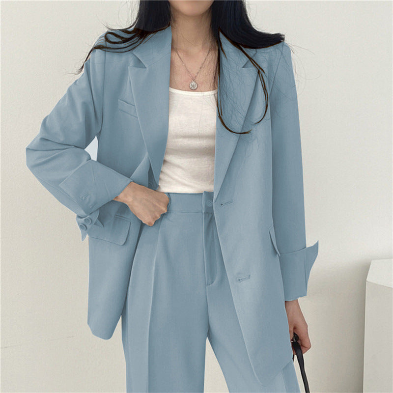 Suit Jacket High Sense Women's Spring and Autumn Design Sense Thin Niche Professional suit Temperament Slim-fit Small Suit Two-piece Set