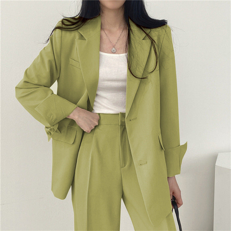 Suit Jacket High Sense Women's Spring and Autumn Design Sense Thin Niche Professional suit Temperament Slim-fit Small Suit Two-piece Set