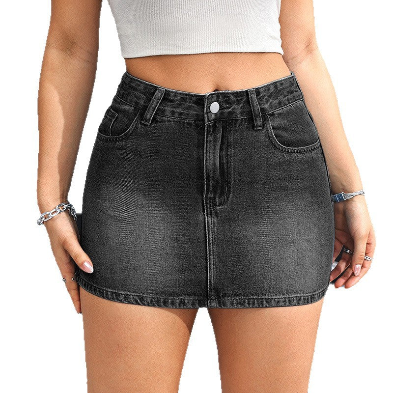26 Summer New Style Cross-Border Foreign Trade European and American Style Women's Vintage Distressed Versatile Street Denim Skirt Jeans