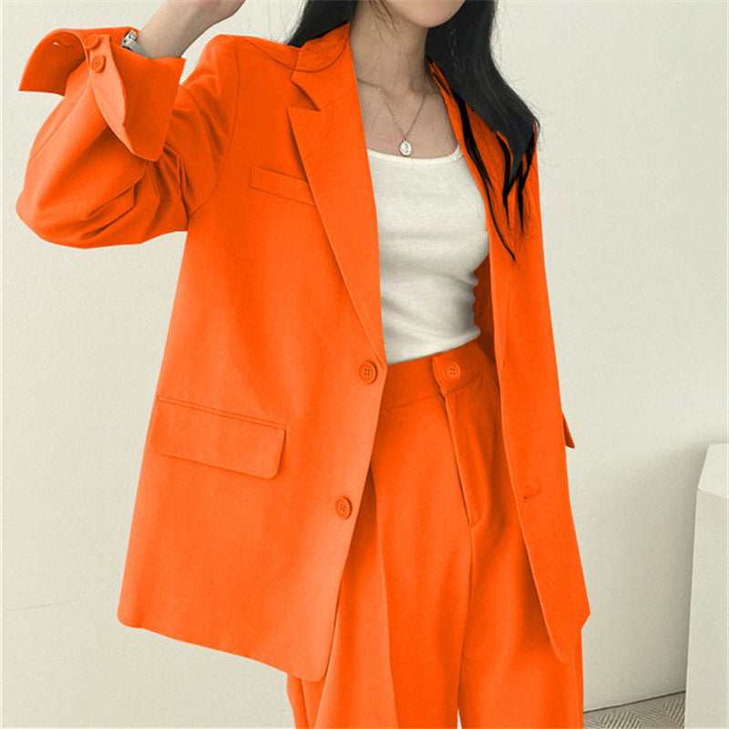 Suit Jacket High Sense Women's Spring and Autumn Design Sense Thin Niche Professional suit Temperament Slim-fit Small Suit Two-piece Set