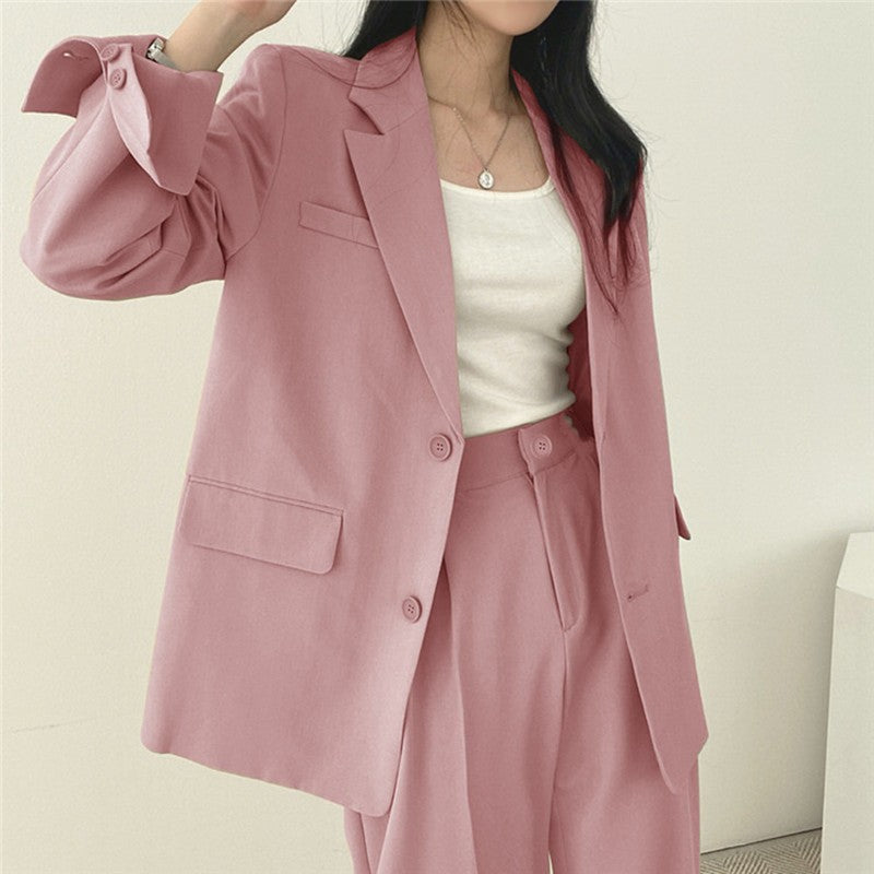 Suit Jacket High Sense Women's Spring and Autumn Design Sense Thin Niche Professional suit Temperament Slim-fit Small Suit Two-piece Set