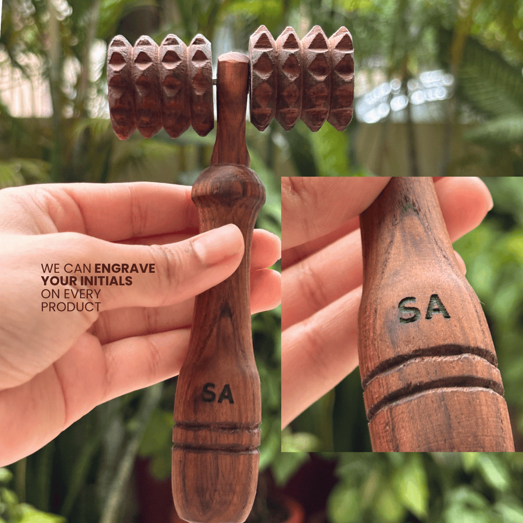 Wooden deep tissue massage roller-4