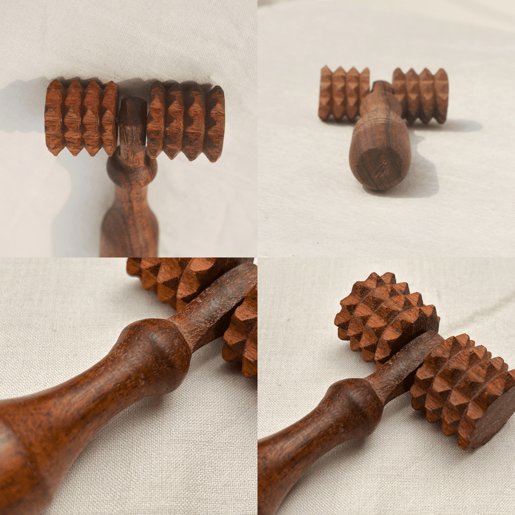 Wooden deep tissue massage roller-1